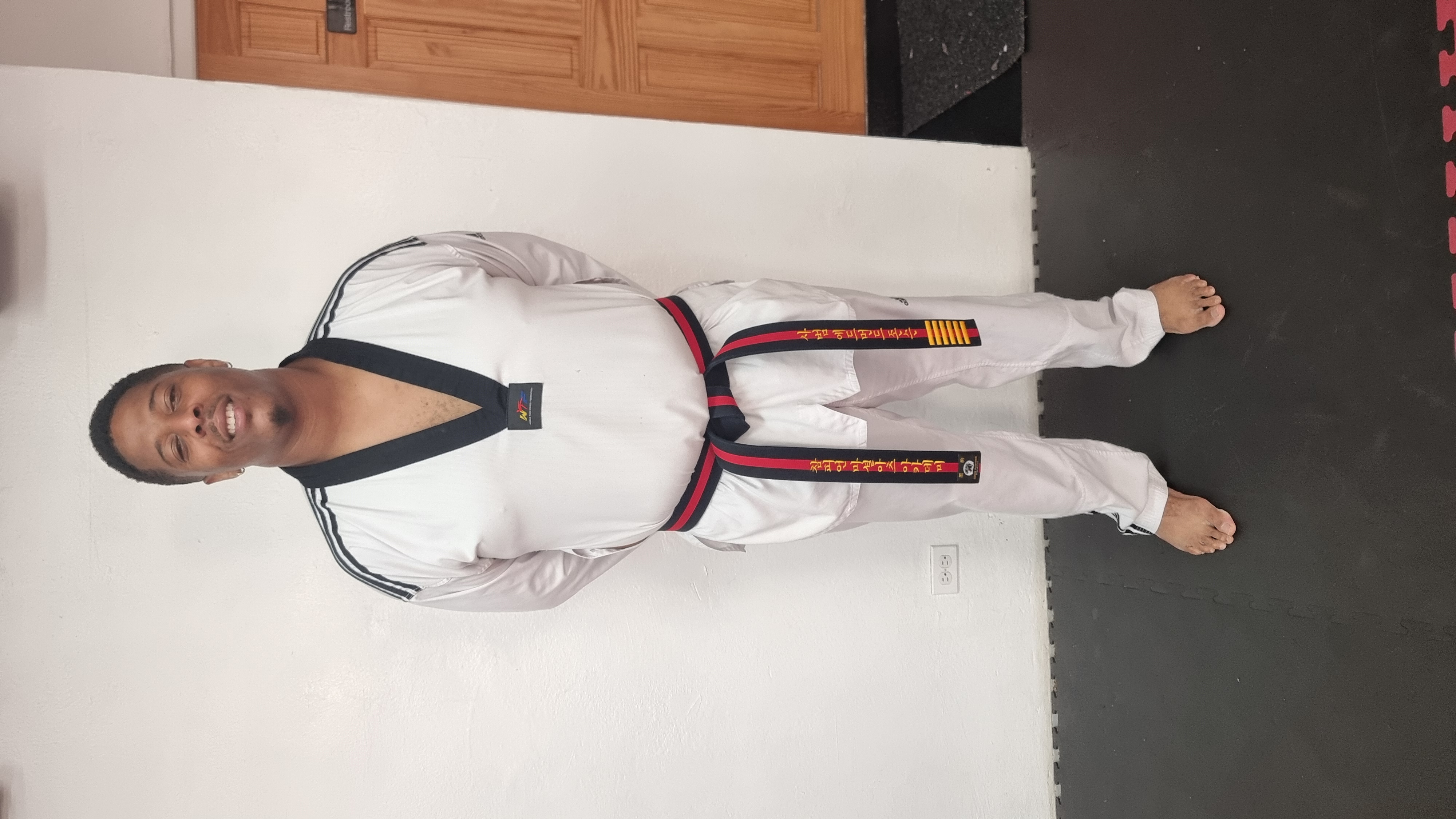 Master Edmond Johnson demonstrating a Taekwondo stance